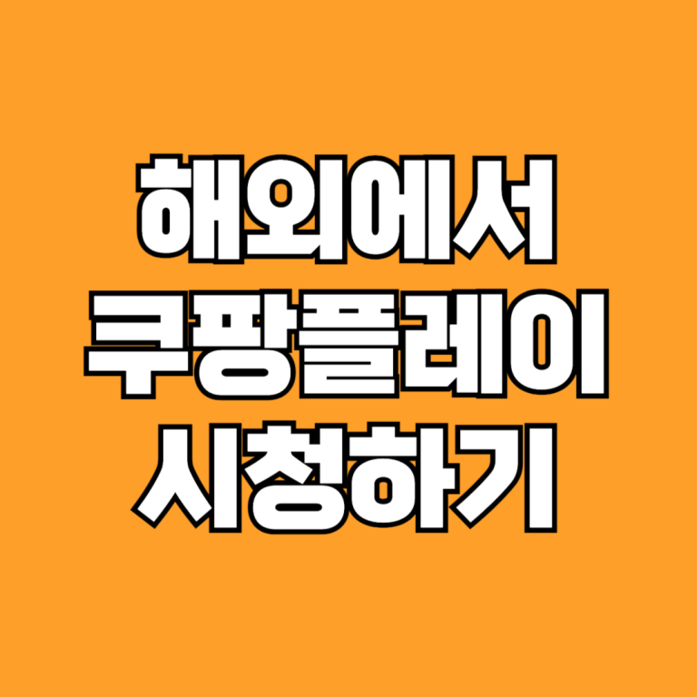 해외에서 쿠팡플레이 중계