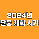 2024년 단풍 개화 시기